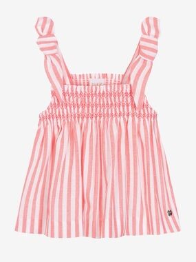 PAZ RODRIGUEZ Girls Pink Striped Cotton Top - 48M (4)